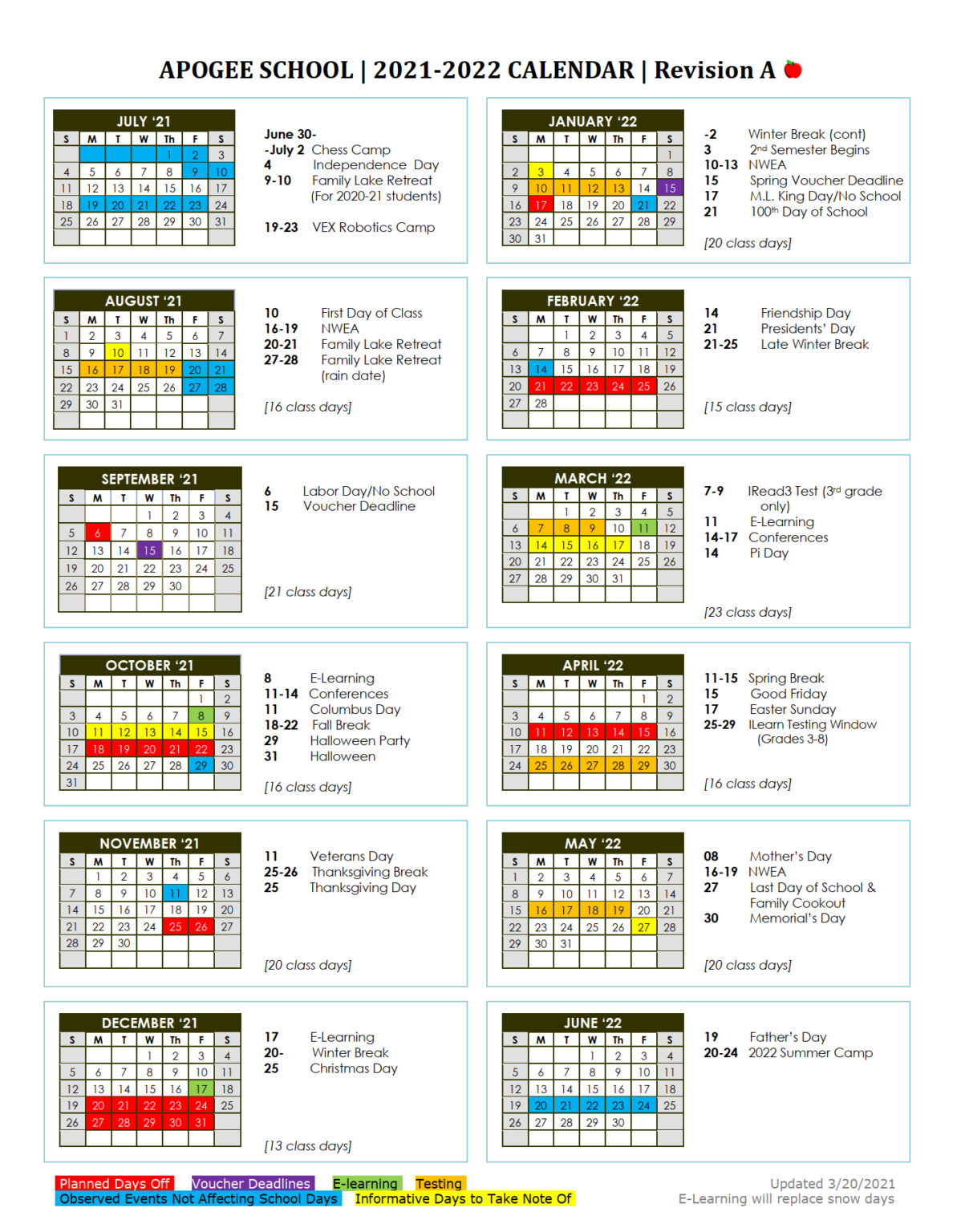 Calendar | Apogee School